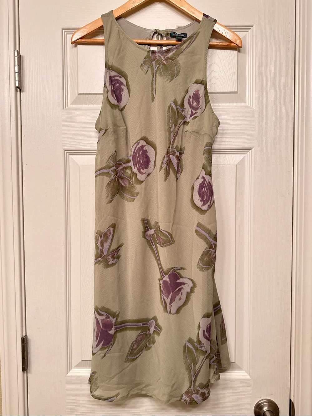 wild fable Olive Green Midi Dress with Lavender Floral Print